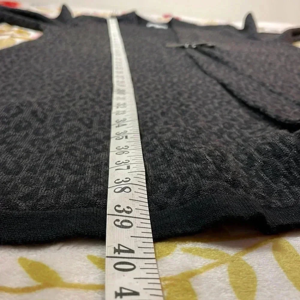 Calvin Klein merino wool blend open front animal print long cardigan XL - Picture 10 of 12